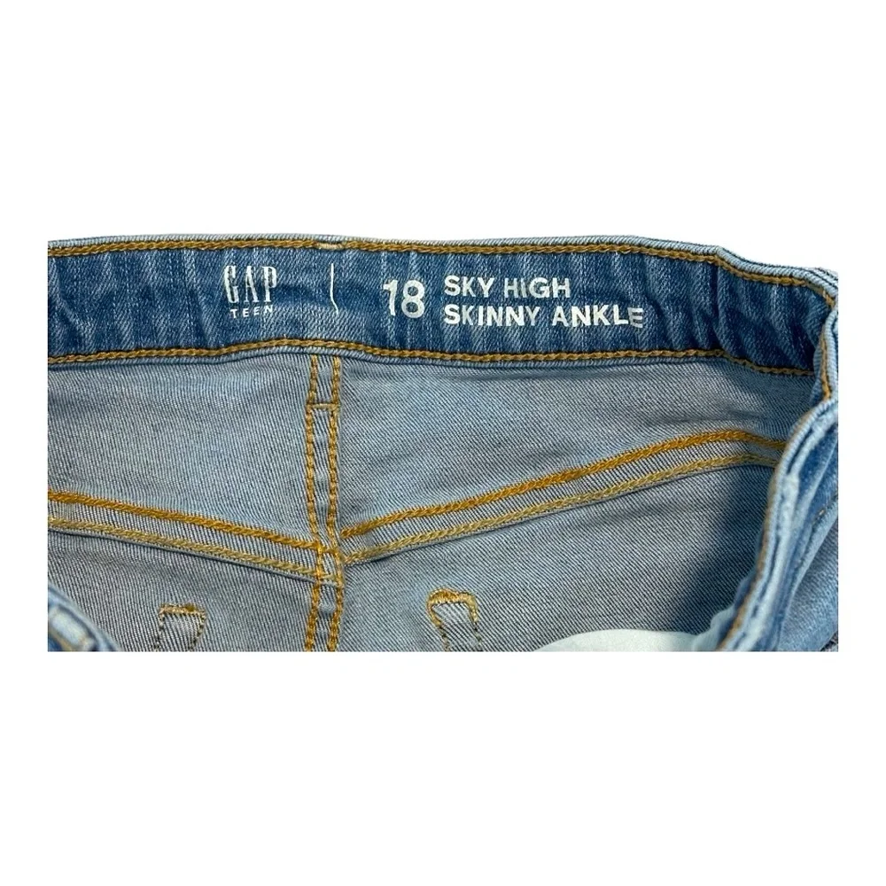Gap | Girls Teen Sky High Rise Skinny Ankle Jeans in Medium Wash | Size 18 | NEW